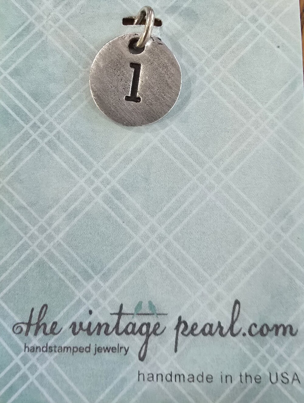 Handstamped Silver Initial 'l' Charm Pendant.